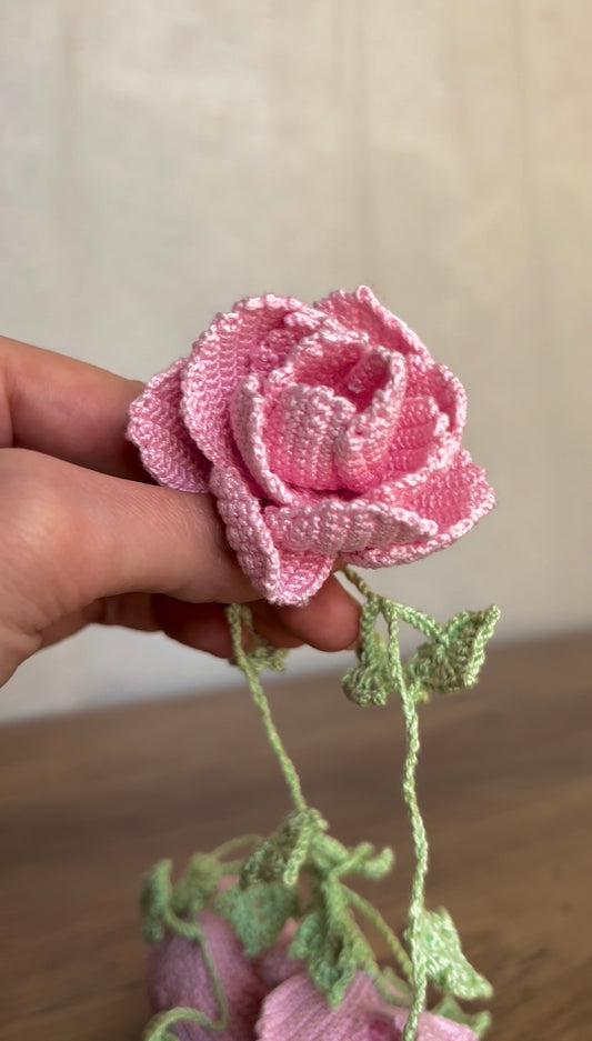 crochet peony flower for wedding. Bridal unique handmade flower 