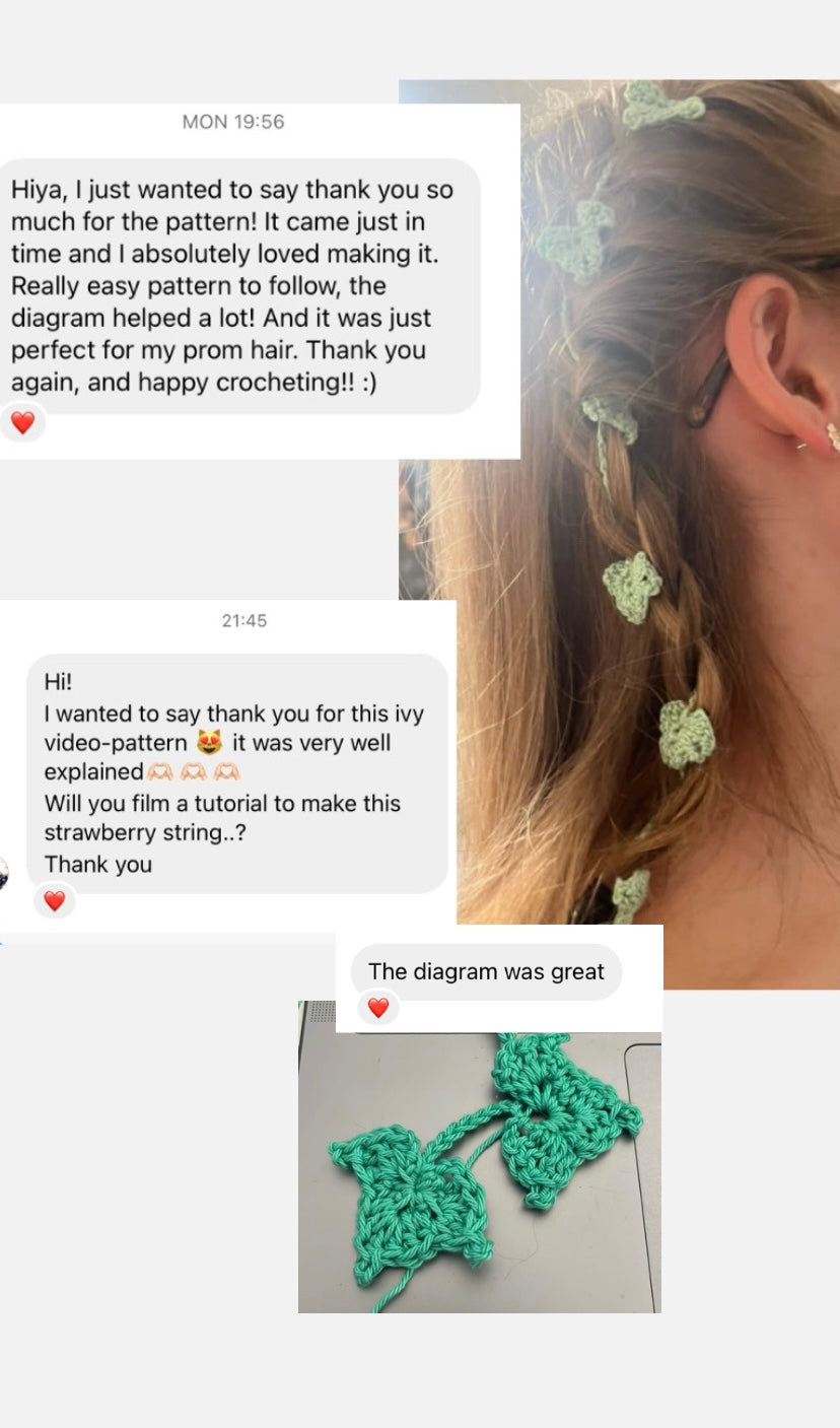 Video tutorial 🍁🍃”How to crochet ivy/maple vine with leaves”🍃